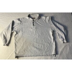 Woolrich Men's Long Sleeve Polo Shirt Gray Size L Casual Comfort Cotton Used